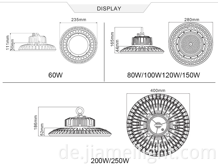 100W 120W 150W 200W LED UFO High Bay Light